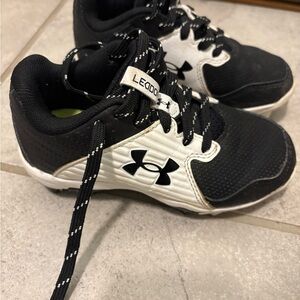 Under Armour Black and White Kids Cleats